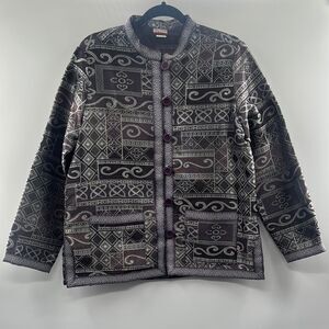 3For$20 Tudor Court Purple Gold Shimmer Jacket size Medium